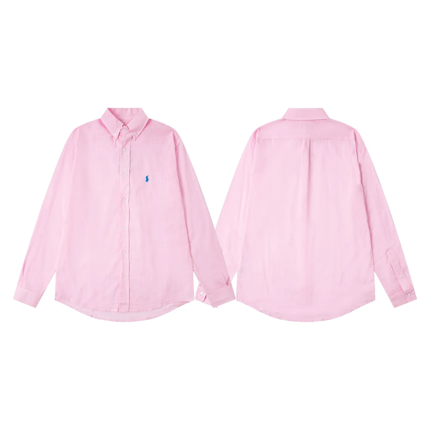 P220 Style number: Y217 Ralph Lauren pony logo linen embroidered shirt Ralph Lauren pony logo cotton and linen shirt Internet celebrity versatile popular style sun protection-Korean style series-loose and suitable for traveling and taking photos📷Excellent style-strong control and slimming Color: White Pink Size: S M L XL